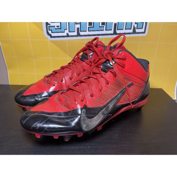 Nike Alpha Pro Men's Red Black Pro Football Cleats Size 13 Flywire 599025-006 - Picture 1 of 7